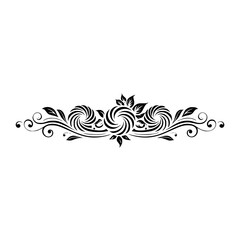 Fototapeta premium Elegant Black Floral Border Design on White Background