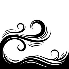 Abstract Black Swirls on Gradient Background