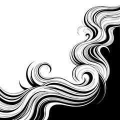Flowing Lines Vector Art: Black and White Abstract Design