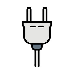 Two Prong Power Adapter Plug Icon Design