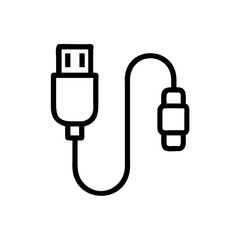 USB Cable with Connectors Icon Design