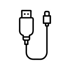 USB Cable with Connectors Icon Design