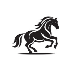 create simple black Horse Silhouette Vector  with white background 
