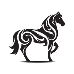 create simple black Horse Silhouette Vector  with white background 