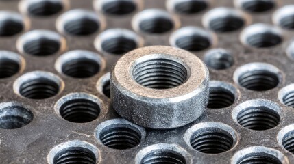 Obraz premium Close-up of socket set with one socket marked as perfect fit next to bolt
