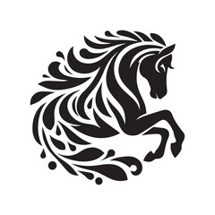 Fototapeta premium create simple black Horse Silhouette Vector with white background 