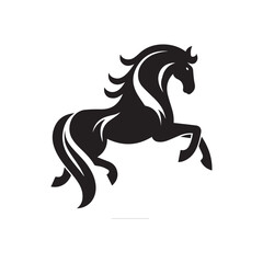create simple black Horse Silhouette Vector  with white background 