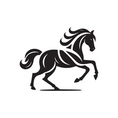 create simple black Horse Silhouette Vector  with white background 