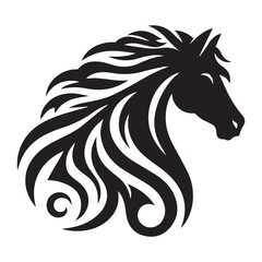 Fototapeta premium create simple black Horse Silhouette Vector with white background 