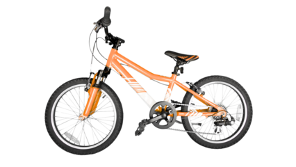 Silhouette of a bicycle on a transparent background with vintage and retro style.