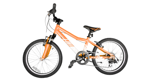 Silhouette of a bicycle on a transparent background with vintage and retro style.