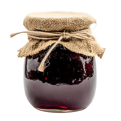 Homemade Berry Jam in Rustic Jar on white background