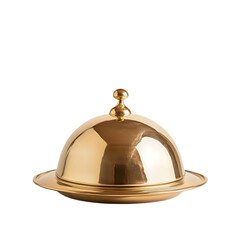 Elegant Gold Butter Dish: Perfect for Serving & Home Decor on white background