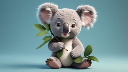 3D illustration of a koala
