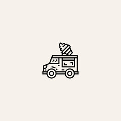 Ice cream van icon flat vector design