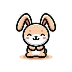 flat vector logo of  rabbit , cute rabbit vector