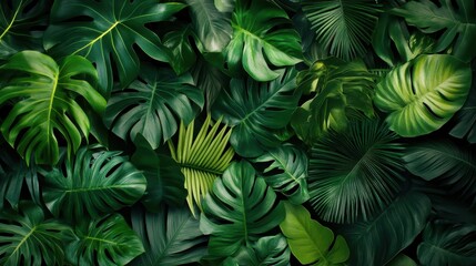 Lush tropical foliage creates a vibrant, textured backdrop.