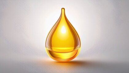 Fototapeta premium Golden Liquid Drop with Shiny Surface and Backlighting