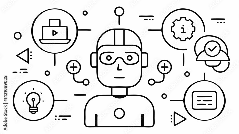 Poster editable technology line icon set vector based ideal for it infrastructure gadgets innovation digita