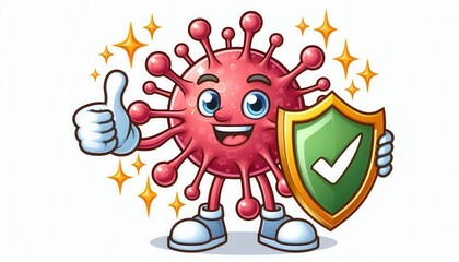 Virus prevention action health and safety graphic illustration bright environment cheerful viewpoint