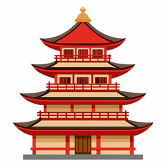vector illustration of chinese temple