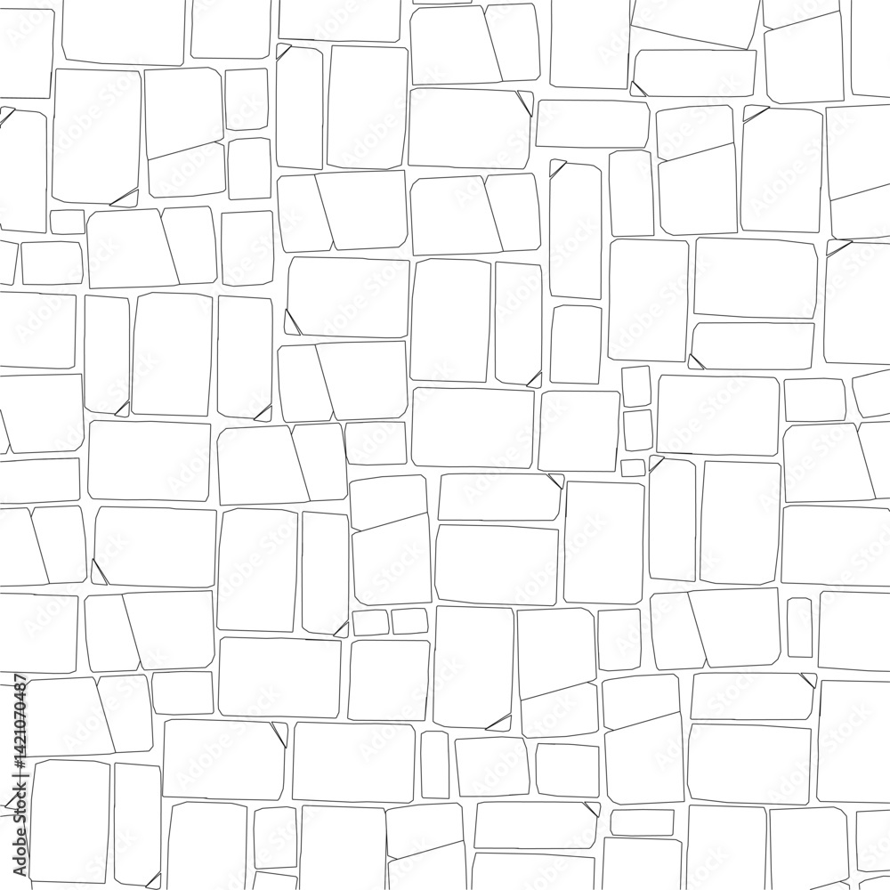 Poster a white background with black squares. the squares are of different sizes and are arranged in a rand