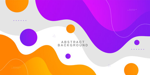 Abstract colorful wave banner with orange and purple fluid background. Simple wave pattern on white background. Eps10 vector