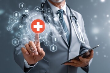Doctor interacting with medical interface