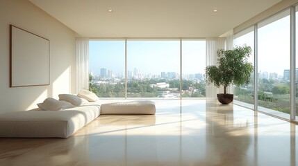 Modern Minimalist Apartment with Panoramic City View