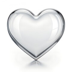 3d heart icon isolated on white background