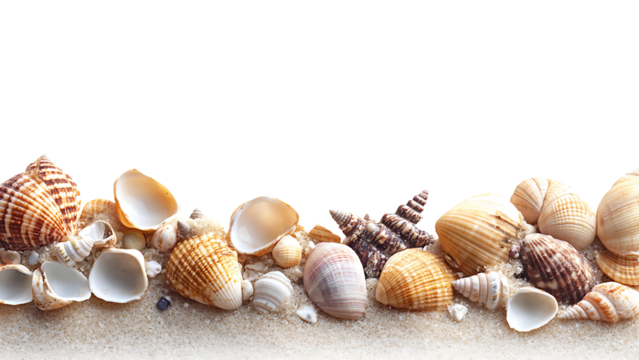 Seashells on transparent background PNG