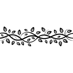 Elegant Black Leafy Vine Border, Minimalist Design