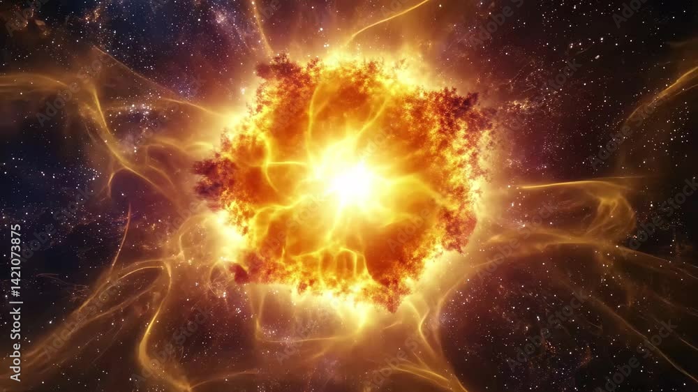 Poster vibrant nebula bursting with energy and stars in the depths of space, nebula in space with stars, cr