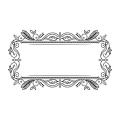 Elegant Floral Frame, Linear Vector Illustration, for Design