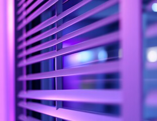 Close-up of vibrant purple window blinds