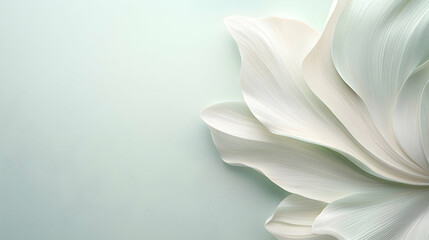 Fototapeta premium White and Green Delicate Flower Petals Abstract Background