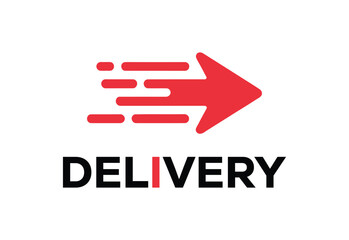 Red Arrow Delivery Service Logo vector illustration