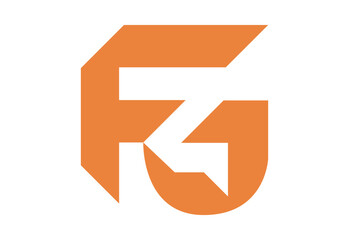 Orange FG Letter Logo Design
