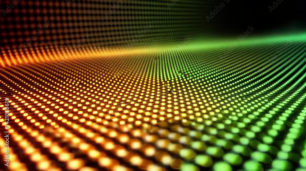 Poster Digital abstract matrix particles create a mesmerizing grid in a cyber-inspired environment, Digital abstract matrix particles grid in cyber space digital background environment