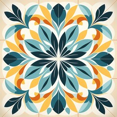 Fototapeta premium Seamless Pattern Tile Vector Illustration in Flat Style