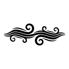 Fototapeta premium Elegant Swirls and Waves Decorative Border - Black on White