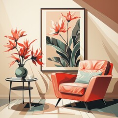 Minimalist Flat Style Interior of a Woman’s Bedroom