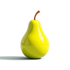 Yellow pear on white background