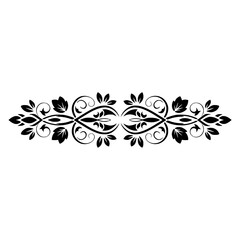 Elegant Black Floral Border Design on White Background