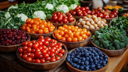 Vibrant Variety of Fresh Produce at a Farmer's Market