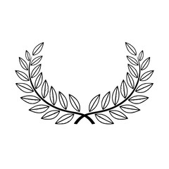 Minimalist Laurel Wreath Illustration on Light Background