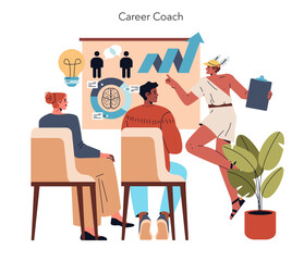 Psychotherapists. Flat Vector Illustration