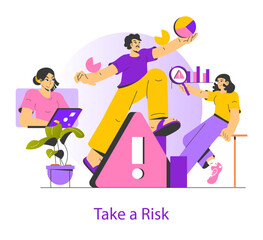 Risk. Flat Vector Illustration
