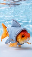 Funny fish wearing a shark costume