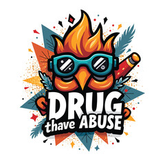 Fototapeta premium Drug Awareness t-shirt design vector for Anti-Drug Day.